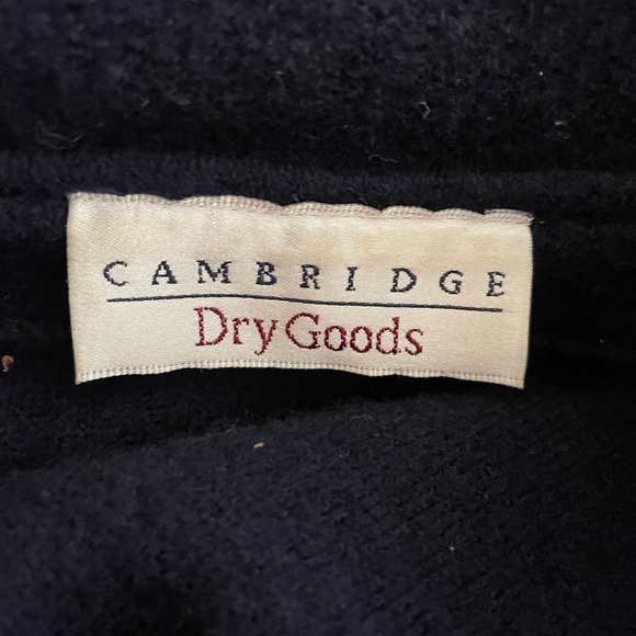 Cambridge Dry Goods Classic Preppy Sweater Cardigan Blue Pockets Brass Buttons - Picture 9 of 16